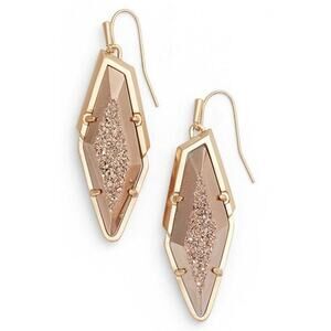Kendra Scott Bex Rhodium, 14k-Rose Gold Plate/Drusy Agate Drop Earrings